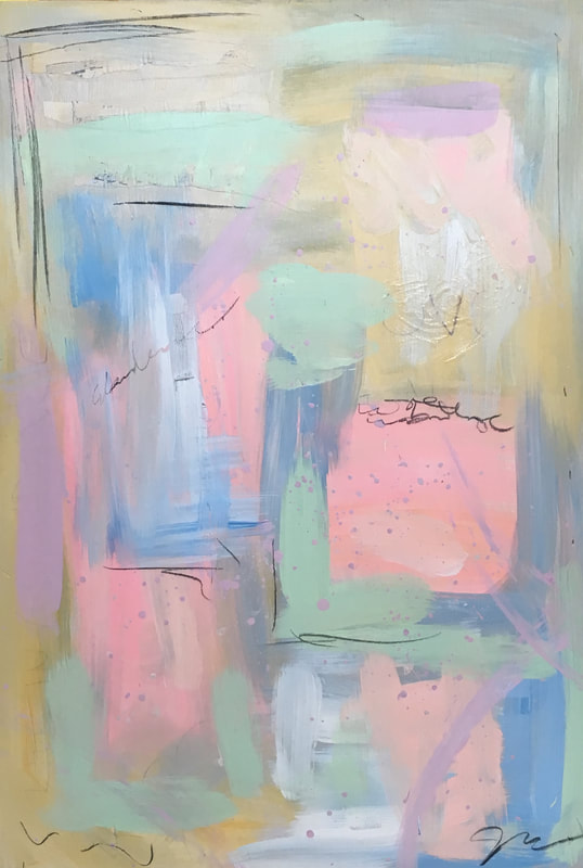 Jenny King contemporary mixed media art pastel colors 