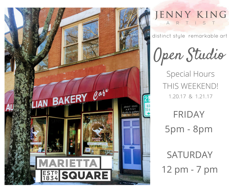 Jenny King Artist open studio hours marietta square